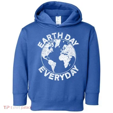 Earth Day Everyday Earth Distressed Toddler Hoodie