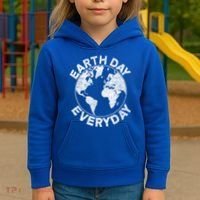 Earth Day Everyday Earth Distressed Kids Hoodie thumb 3