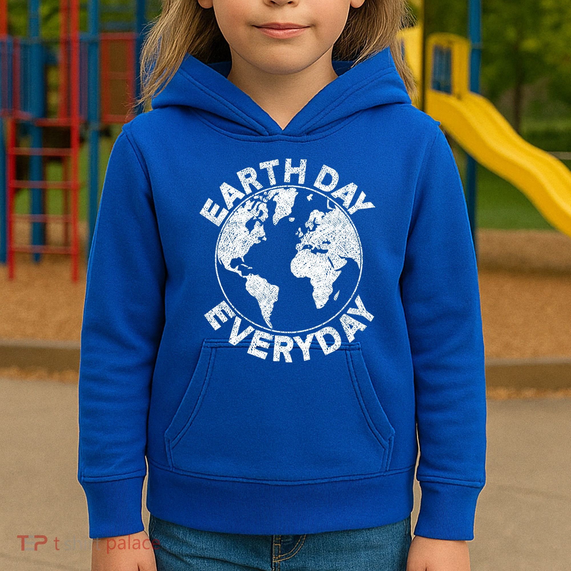 Earth Day Everyday Earth Distressed Kids Hoodie