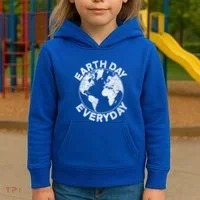 Earth Day Everyday Earth Distressed Kids Hoodie thumb 3