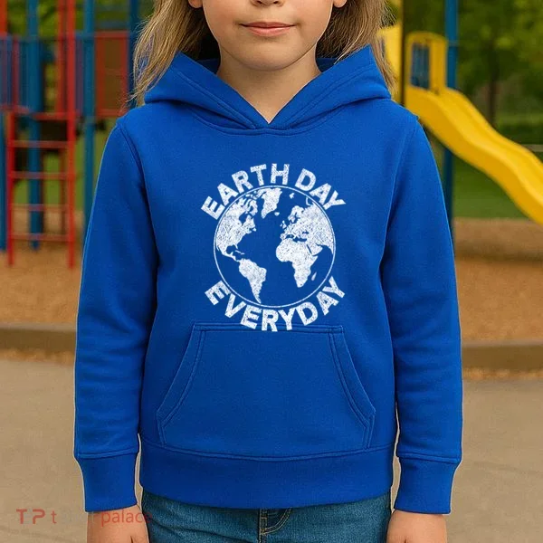 Earth Day Everyday Earth Distressed Kids Hoodie