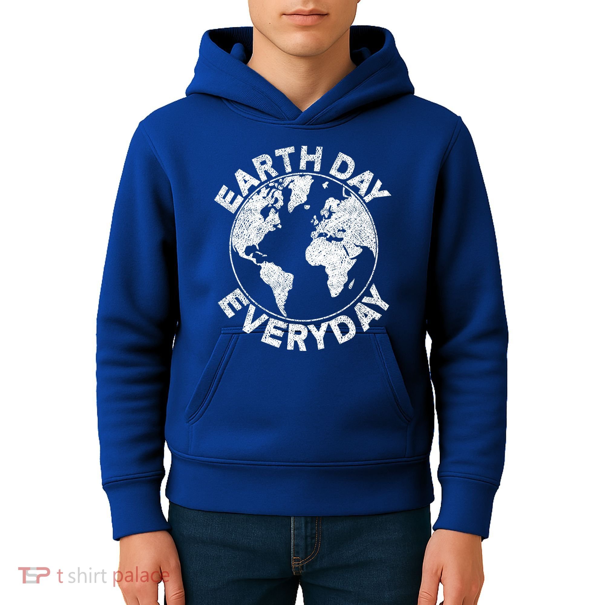 Earth Day Everyday Earth Distressed Kids Hoodie