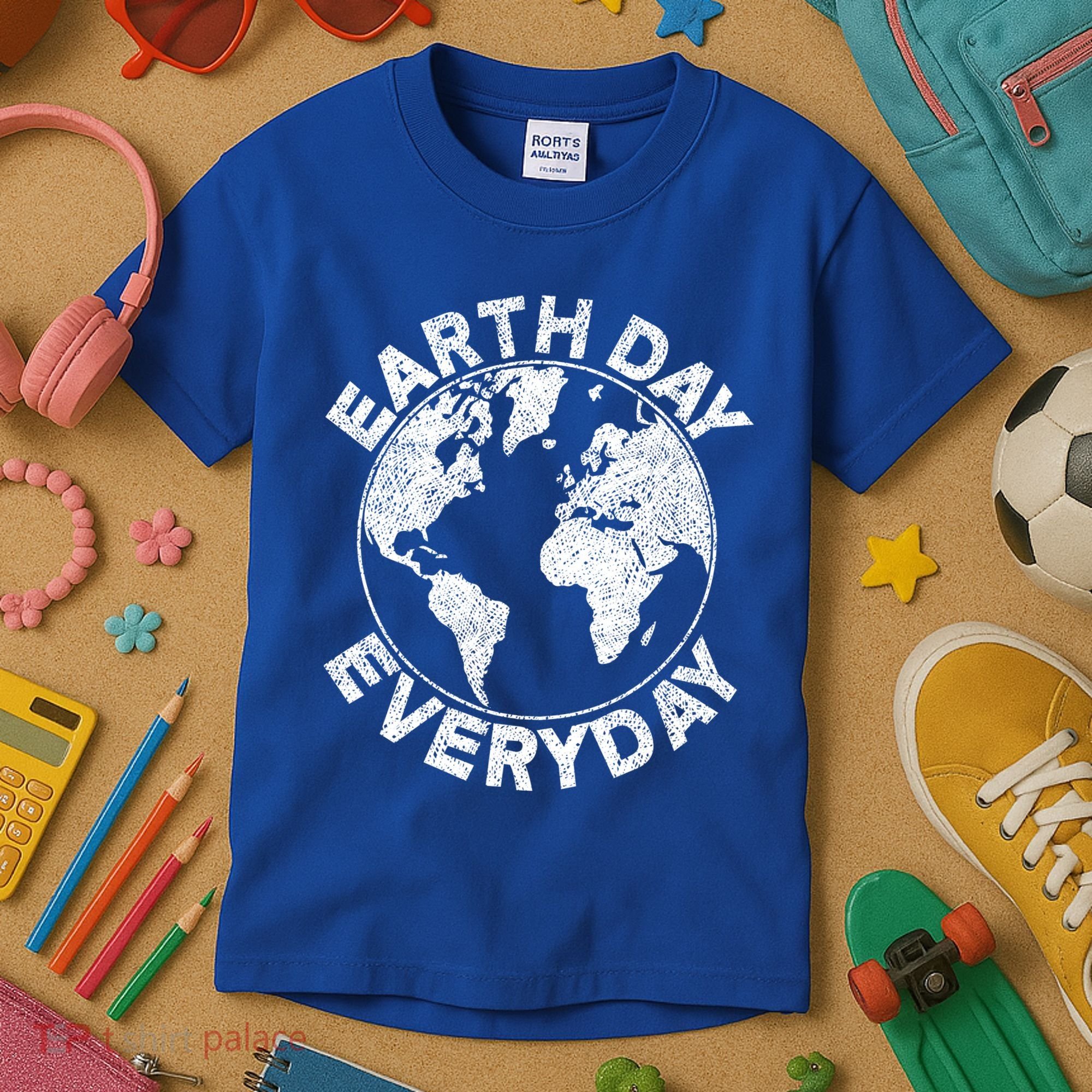 Earth Day Everyday Earth Distressed Kids T-Shirt