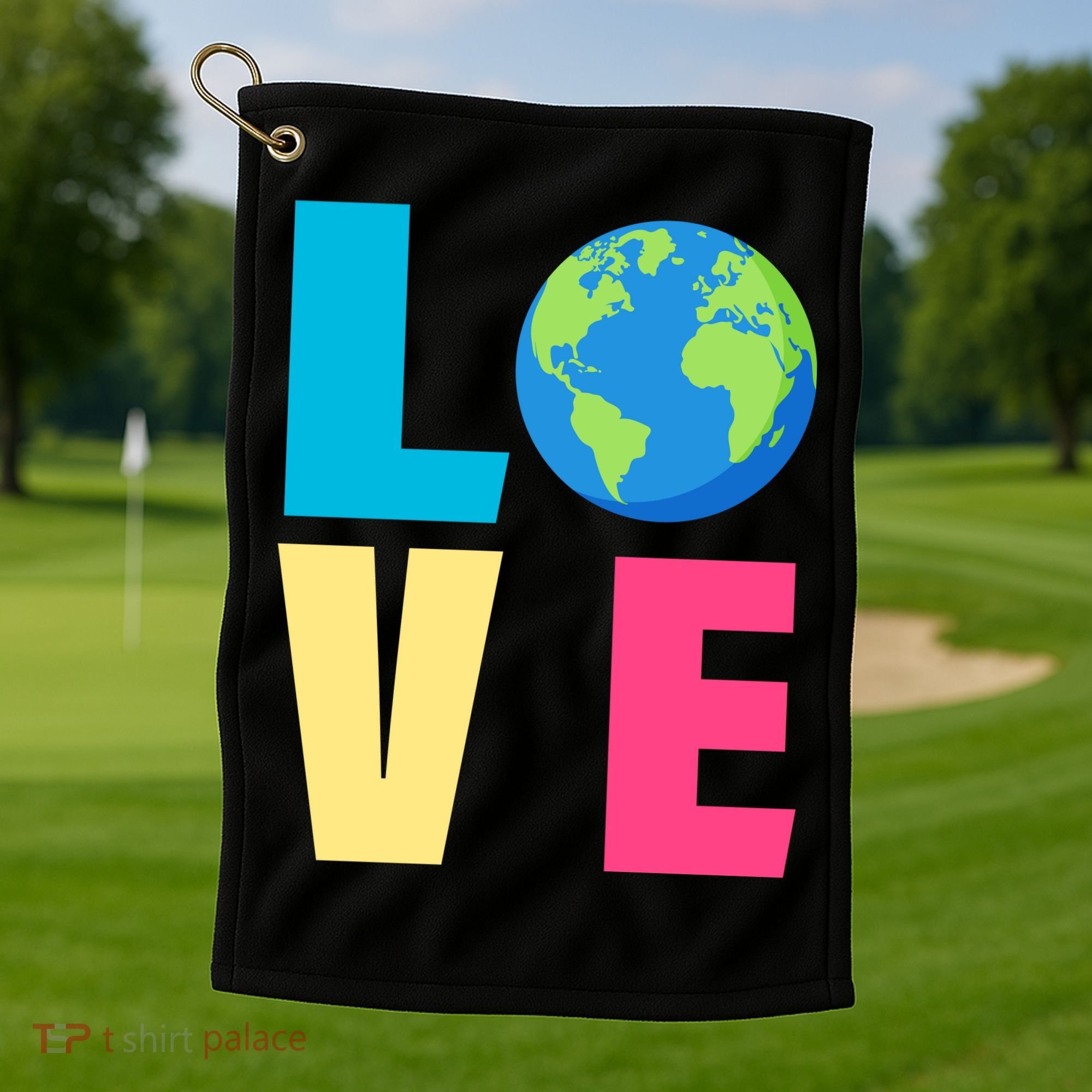 Earth Day Love Golf Towel