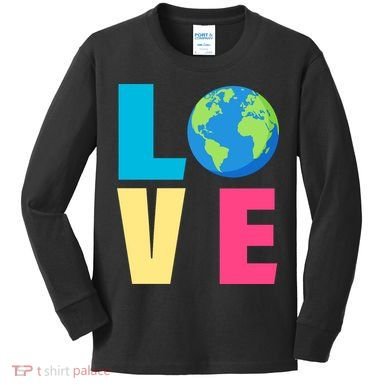 Earth Day Love Kids Long Sleeve Shirt