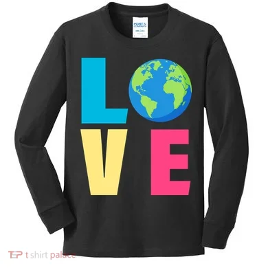 Earth Day Love Kids Long Sleeve Shirt
