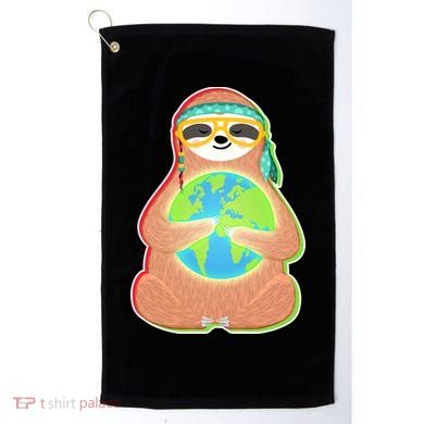 Earth Day Sloth Golf Towel