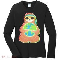 Earth Day Sloth Women's Long Sleeve Shirt thumb 0