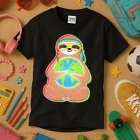 Earth Day Sloth Kids T-Shirt thumb 3