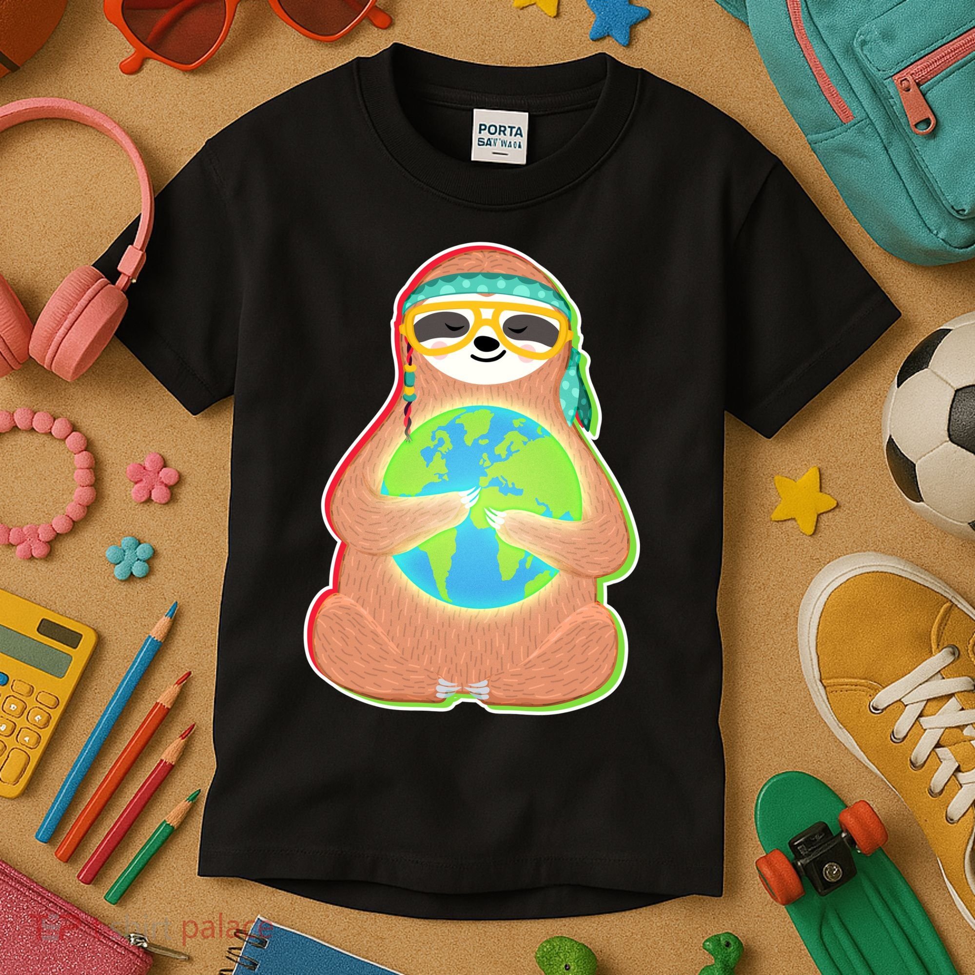 Earth Day Sloth Kids T-Shirt