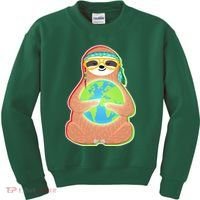 Earth Day Sloth Kids Sweatshirt thumb 0