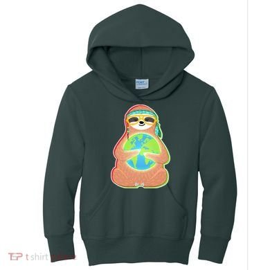 Earth Day Sloth Kids Hoodie