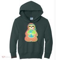 Earth Day Sloth Kids Hoodie thumb 0
