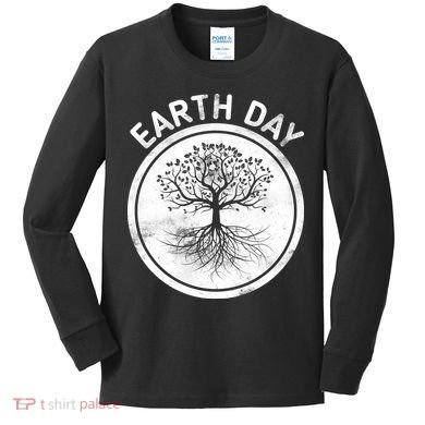 Earth Day Vintage Kids Long Sleeve Shirt