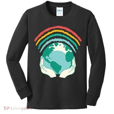 Earth Rainbow Kids Long Sleeve Shirt