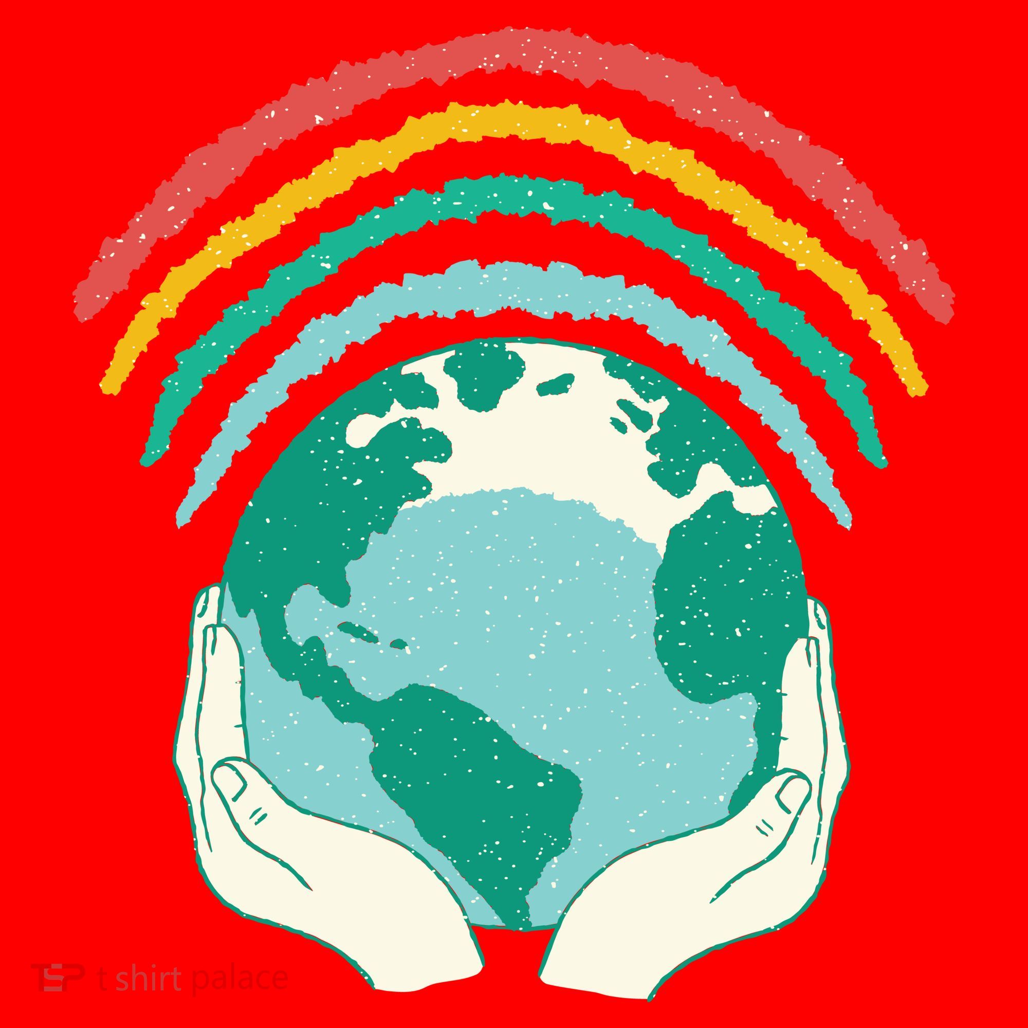 Earth Rainbow Santa Hat