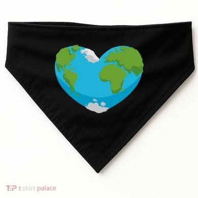Earth Shaped Heart USA-Made Doggie Bandana