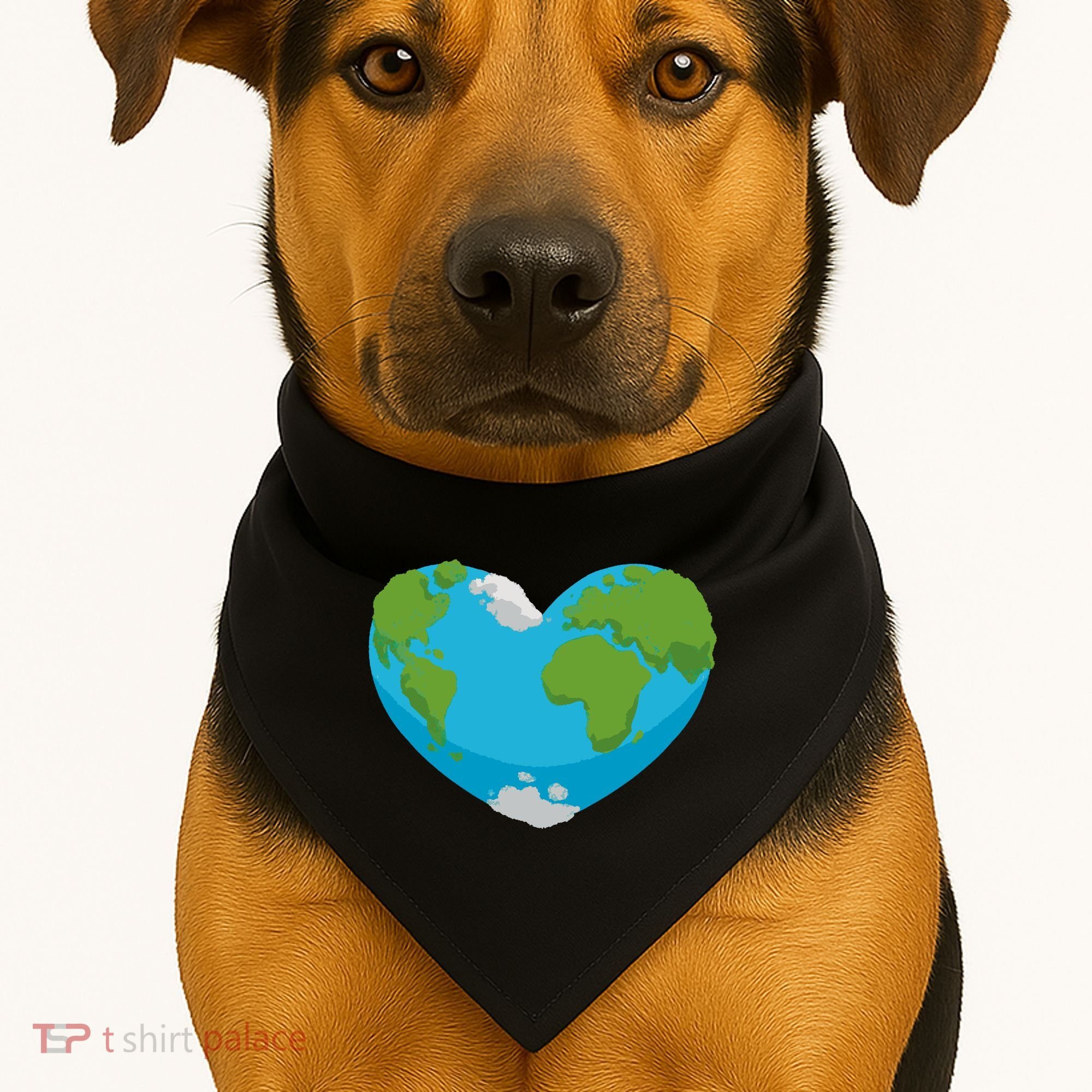 Earth Shaped Heart USA-Made Doggie Bandana