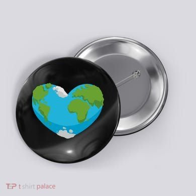 Earth Shaped Heart Button