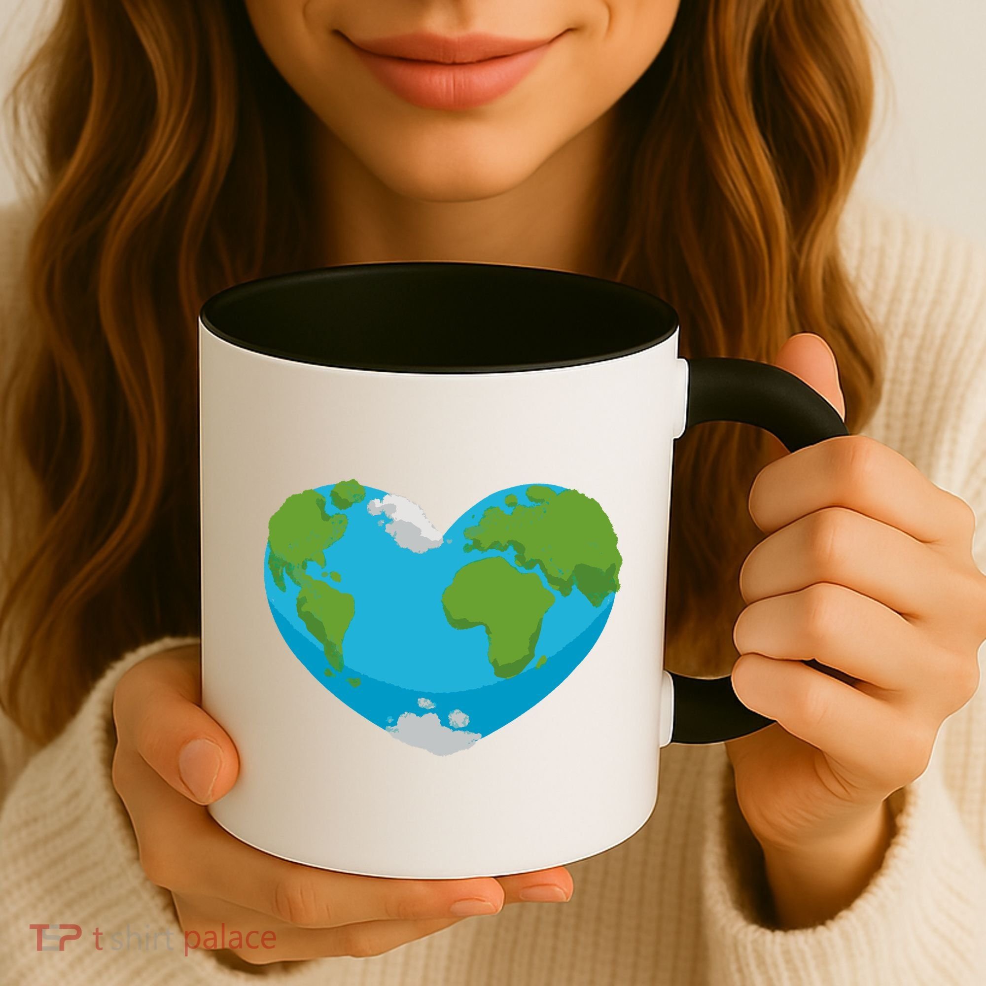 Earth Shaped Heart Coffee Mug