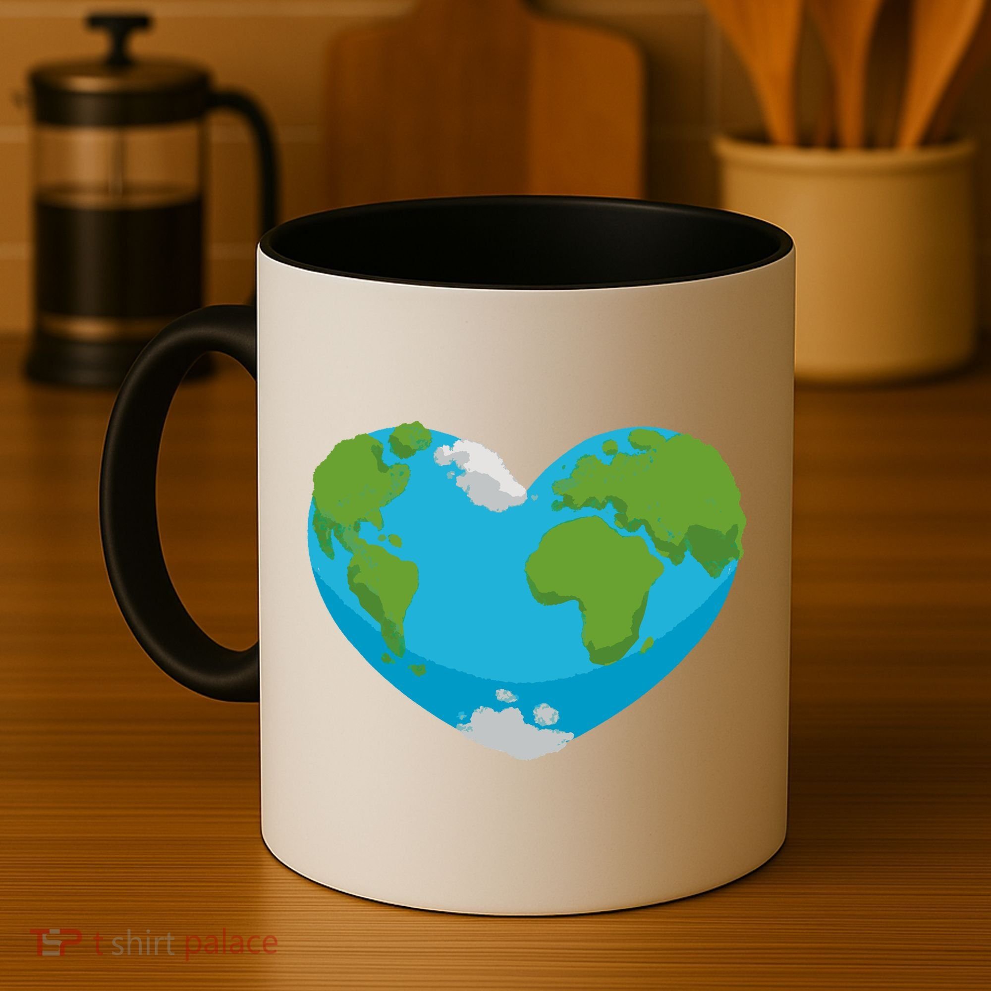 Earth Shaped Heart Coffee Mug