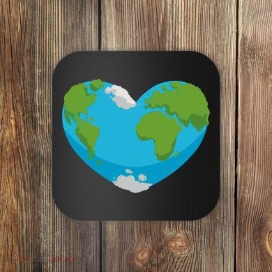 Earth Shaped Heart Coaster