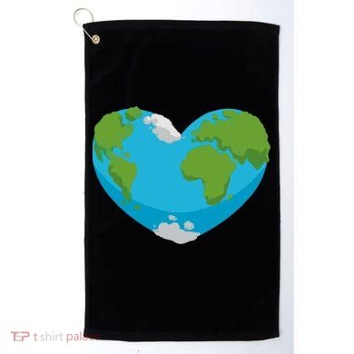 Earth Shaped Heart Golf Towel