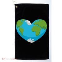 Earth Shaped Heart Golf Towel thumb 0