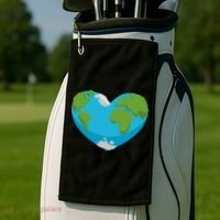 Earth Shaped Heart Golf Towel thumb 2