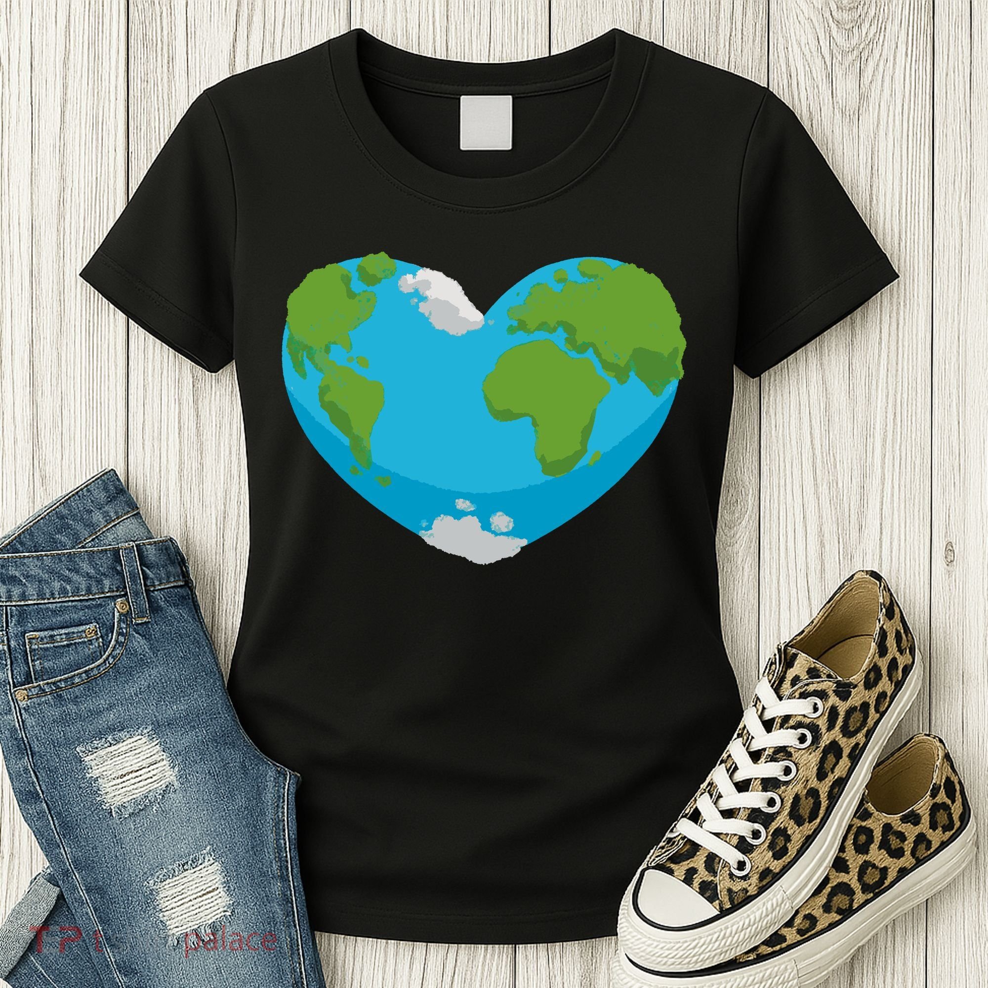 Earth Shaped Heart Women's T-Shirt