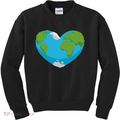 Earth Shaped Heart Kids Sweatshirt