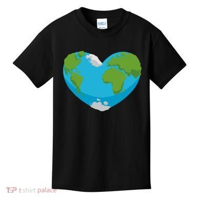 Earth Shaped Heart Kids T-Shirt