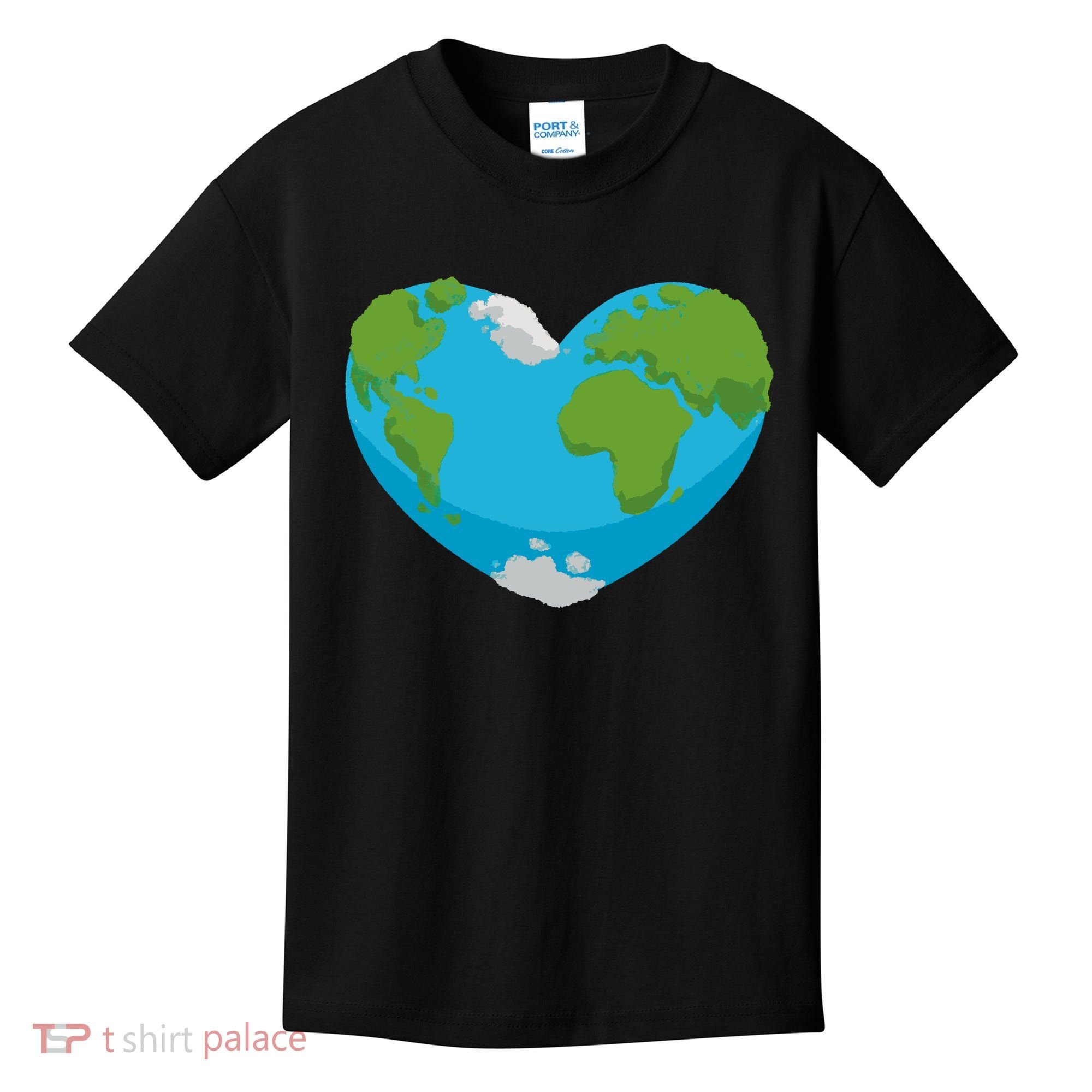 Earth Shaped Heart Kids T-Shirt