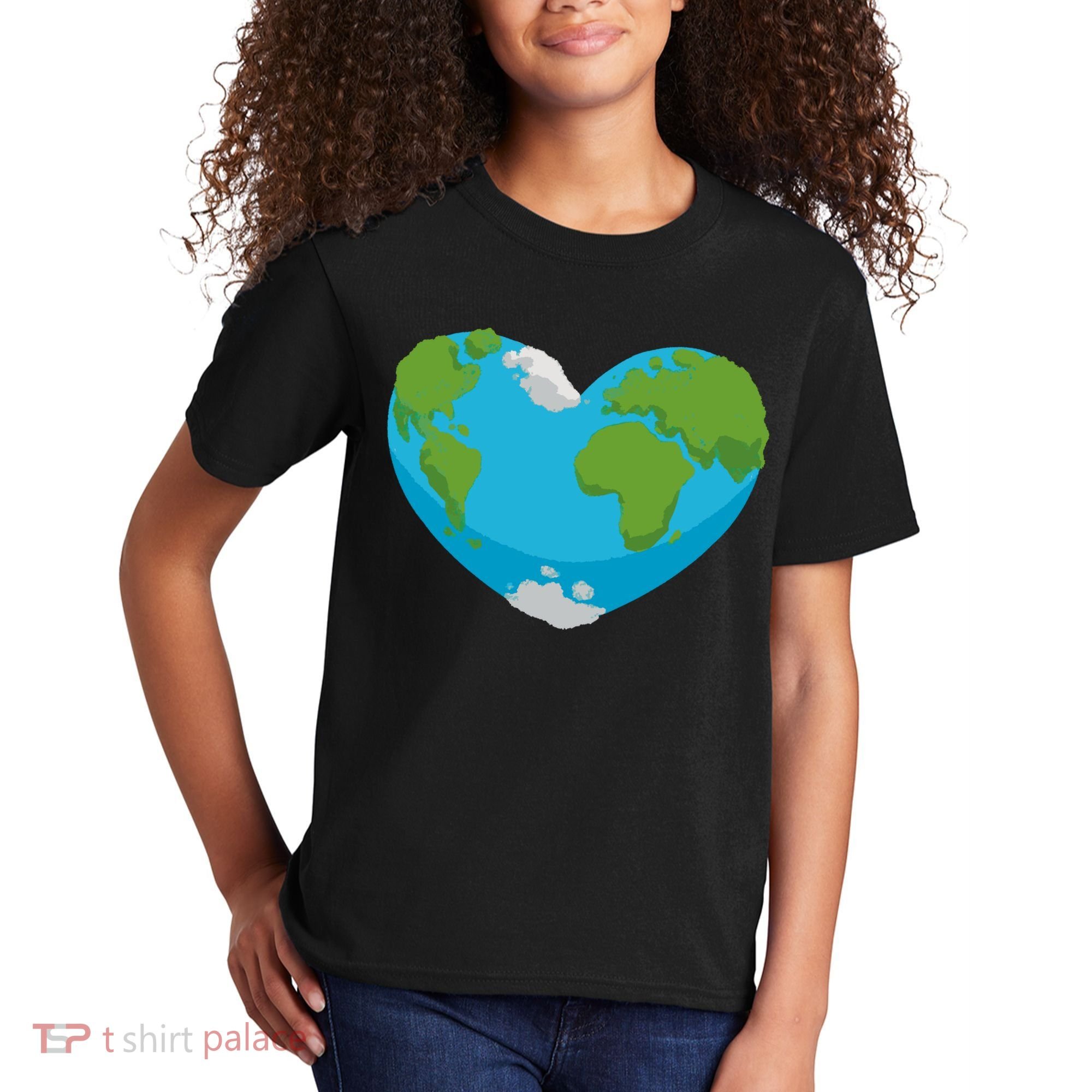 Earth Shaped Heart Kids T-Shirt