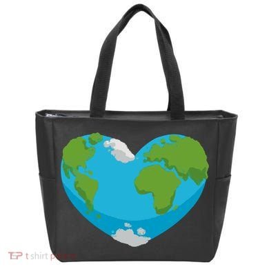 Earth Shaped Heart Tote Bag
