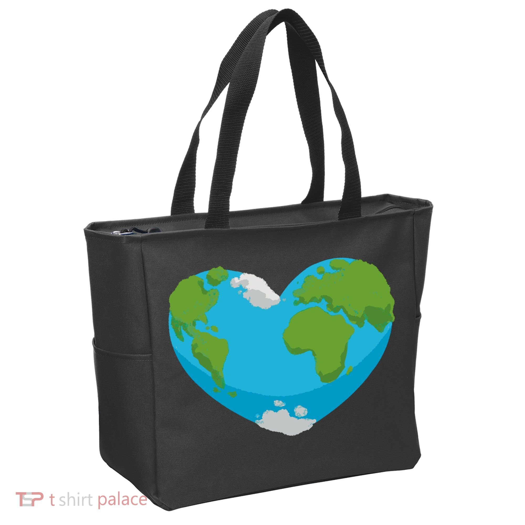 Earth Shaped Heart Tote Bag