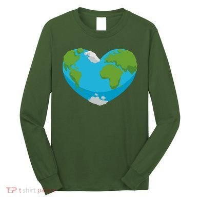 Earth Shaped Heart Long Sleeve Shirt