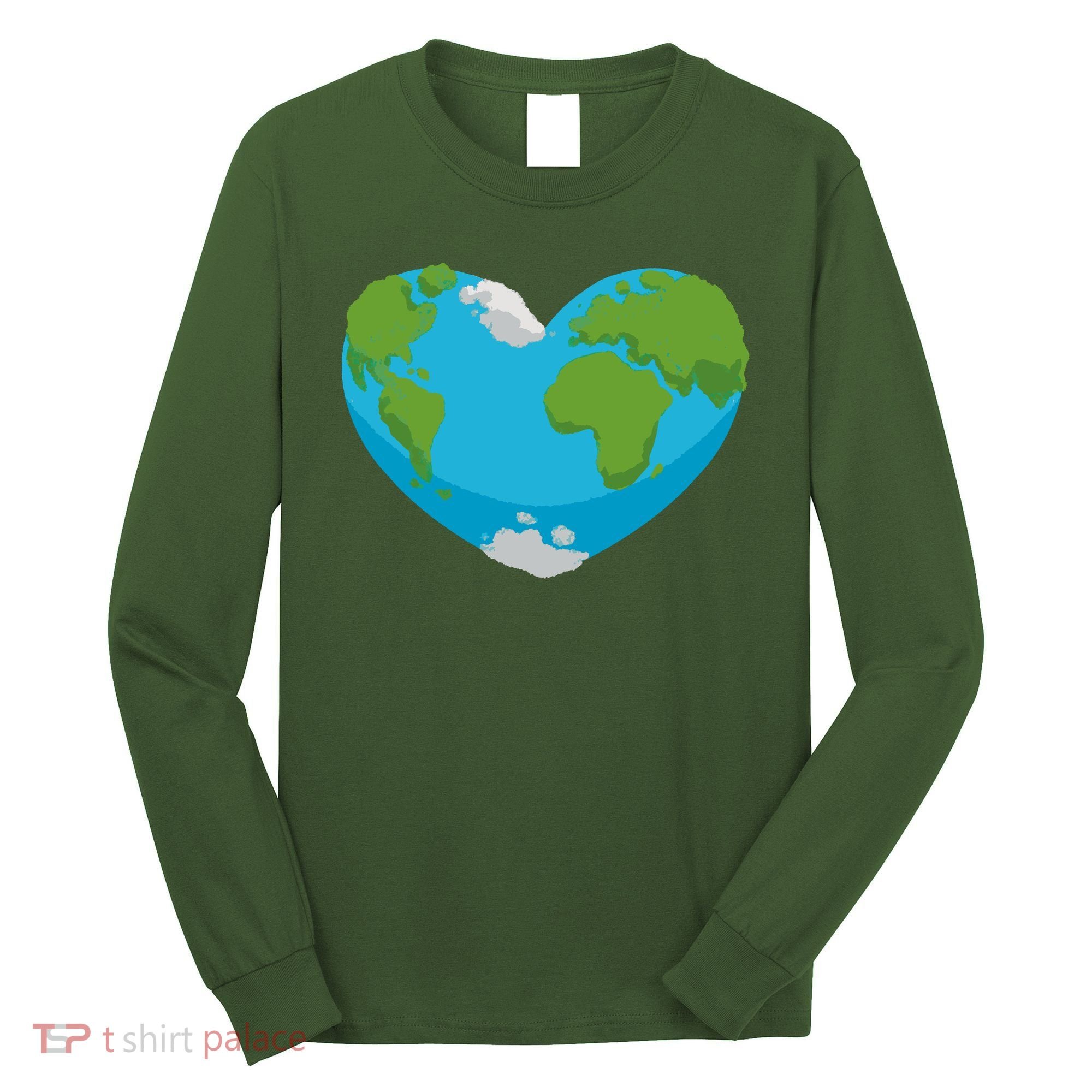 Earth Shaped Heart Long Sleeve Shirt