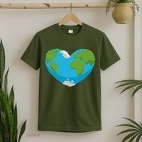 Earth Shaped Heart T-Shirt thumb 2