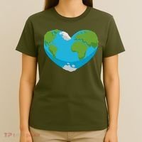 Earth Shaped Heart T-Shirt thumb 4