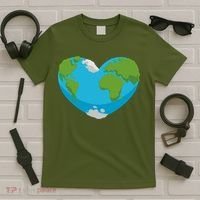Earth Shaped Heart T-Shirt thumb 5