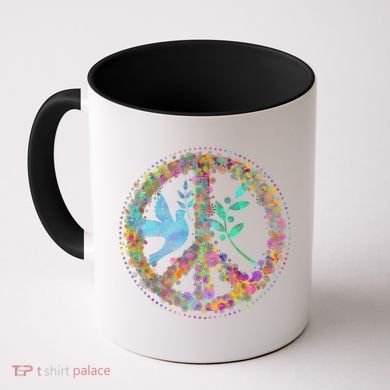 Earth Watercolor Peace Sign Coffee Mug