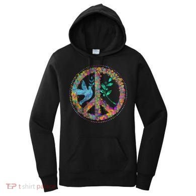 Earth Watercolor Peace Sign Women's Hoodie