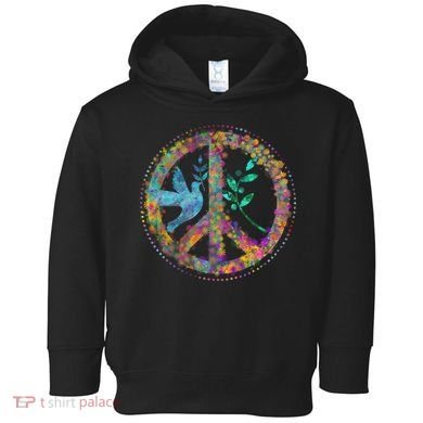 Earth Watercolor Peace Sign Toddler Hoodie