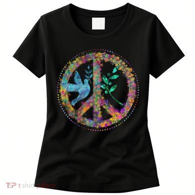 Earth Watercolor Peace Sign Women's T-Shirt