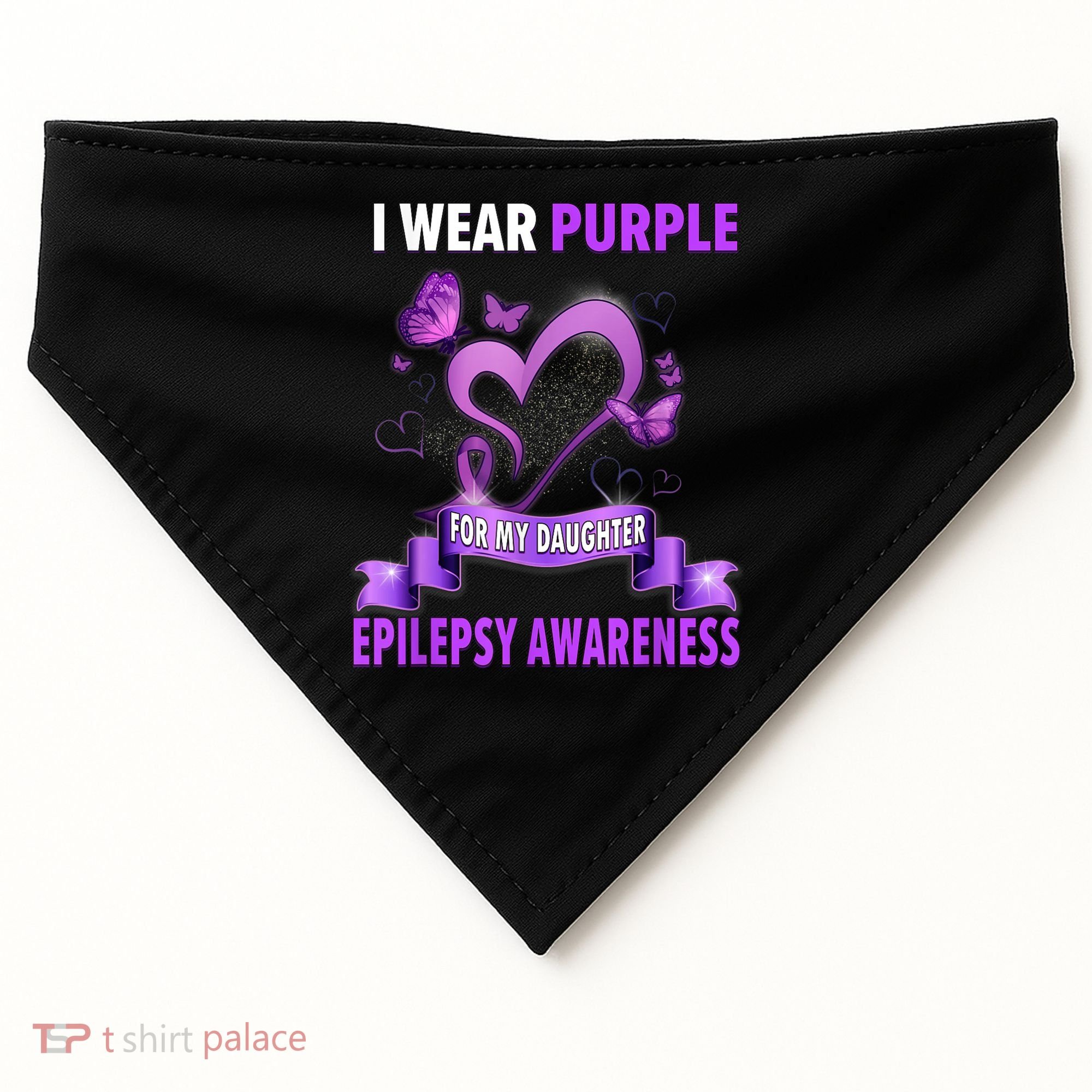 Epilepsy Awareness S I Wear Purple For My Daughter USA-Made Doggie Bandana