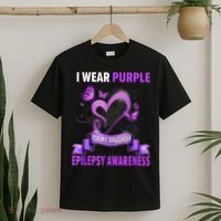 Epilepsy Awareness S I Wear Purple For My Daughter T-Shirt thumb 2