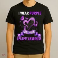 Epilepsy Awareness S I Wear Purple For My Daughter T-Shirt thumb 3