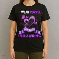 Epilepsy Awareness S I Wear Purple For My Daughter T-Shirt thumb 4