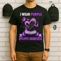 Epilepsy Awareness S I Wear Purple For My Daughter T-Shirt thumb 6
